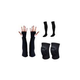 CKSpor Siyah Voleybol Dizliği Voleybol Çorabı ve Voleybol Kolluğu Set