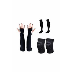 CKSpor Siyah Voleybol Dizliği Voleybol Çorabı ve Voleybol Kolluğu Set