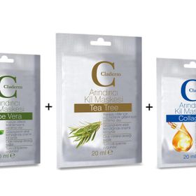 Claderm Aloe Vera-Collagen-Tea Tree 3x20 ml Kil Maskesi