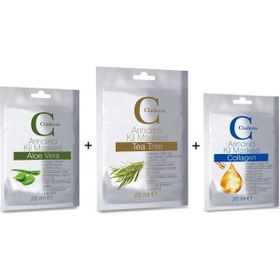 Claderm Aloe Vera-Collagen-Tea Tree 3x20 ml Kil Maskesi