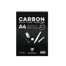 Clairefontaine 120 gr A4 20 Yaprak Carbon Siyah Yapraklı Çizim Defteri