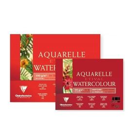 Clairefontaine 24x32 cm 300 gr Etival Classıc Uzun Kenarı Yapışkanlı 30 Yaprak Suluboya Blok