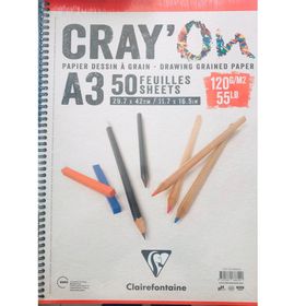 Clairefontaine CD966619 Cray On A3 120 gr 50 Sayfa Çizim Defteri