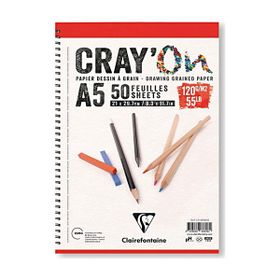 Clairefontaine Cray'On A5 CD966617 50 Yaprak Paket Yandan Spiralli Çizim Blok Defter
