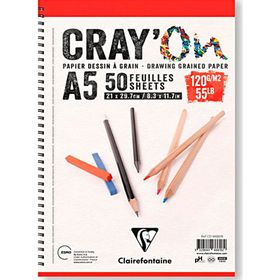 Clairefontaine Cray'On A5 CD966617 50 Yaprak Paket Yandan Spiralli Çizim Blok Defter