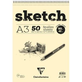 Clairefontaine EI96160 Esquisse Ivory A3 Kısa Kenarı Spiralli Sketch Eskiz Defteri