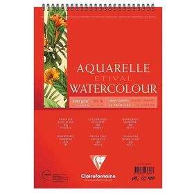 Clairefontaine Etival Classıc A5 300 gr Üstten Spiralli 30 Yaprak Suluboya Defteri