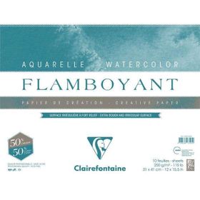 Clairefontaine Flamboyant Extra Rough 250 gr 31x41 cm 10 Yaprak Sulu Boya Blok