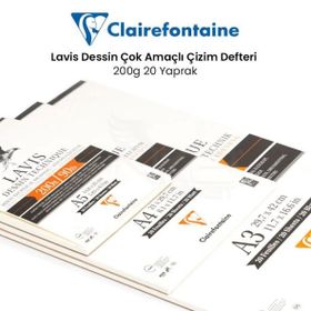 Clairefontaine Lavis Dessin Çok Amaçlı 200 gr 20 Yaprak Çizim Defteri
