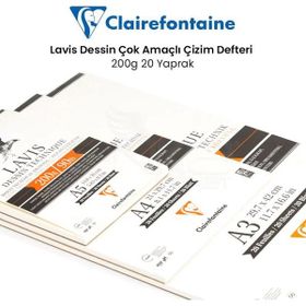 Clairefontaine Lavis Dessin Çok Amaçlı 200 gr 20 Yaprak Çizim Defteri