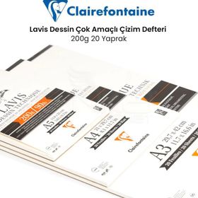 Clairefontaine Lavis Dessin Çok Amaçlı 200 gr 20 Yaprak Çizim Defteri
