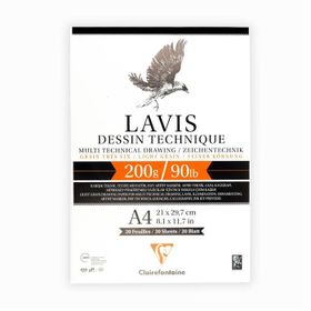 Clairefontaine Lavis Multi 200 gr 20 Yaprak A4 Teknik Çizim Blok Defter