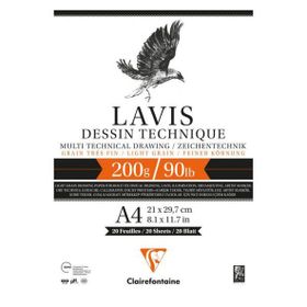 Clairefontaine Lavis Multi 200 gr 20 Yaprak A4 Teknik Çizim Blok Defter
