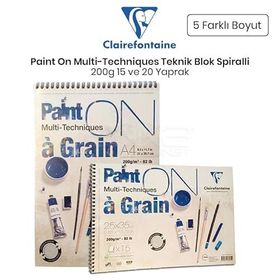 Clairefontaine Paint Multi Technique Spiralli 200 gr Teknik Blok Resim Defteri
