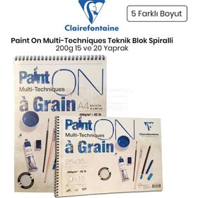 Clairefontaine Paint Multi Technique Spiralli 200 gr Teknik Blok Resim Defteri
