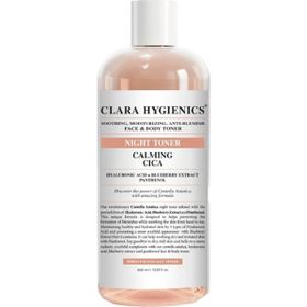Clara 400 ml Hygienics Calming Cica Leke Karşıtı Sakinleştirici Nemlendirici Etkili Vegan Yüz ve Vücut Gece Tonik