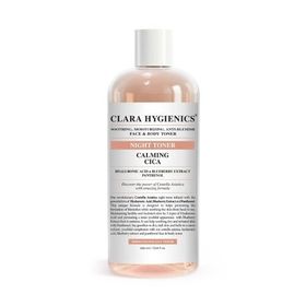 Clara 400 ml Hygienics Calming Cica Leke Karşıtı Sakinleştirici Nemlendirici Etkili Vegan Yüz ve Vücut Gece Tonik