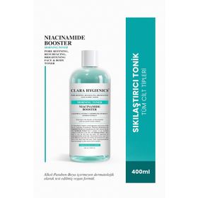 Clara 400 ml Hygienics Niacinamide Booster Gözenek Sıkılaştırıcı Aydınlatıcı Etkili Vegan Yüz Ve Vücut Gündüz Tonik