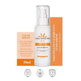 Clara Hygienics Clear Shield 50+SPF Postbiyotik Destekli 50 ml Leke Önleyici ve Koruyucu Güneş Kremi
