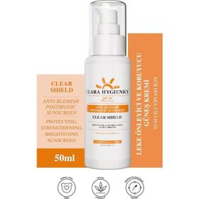 Clara Hygienics Clear Shield 50+SPF Postbiyotik Destekli 50 ml Leke Önleyici ve Koruyucu Güneş Kremi