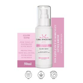 Clara Hygienics Pink Tone-Up 50+SPF 50 ml Postbiyotik Destekli Ton Eşitleyici ve Koruyucu Güneş Kremi