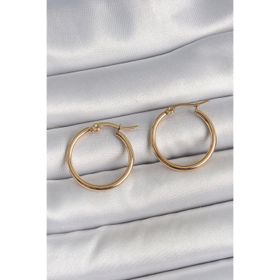 Clariss 316 Çelik Gold Renk 22 mm Kadın Halka Model Kadın Küpe