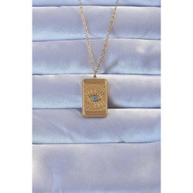 Clariss 316L Altın Renk İşlemeli Nazarlı Göz Model Vintage Kolye