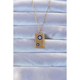 Clariss 316L Altın Renk İşlemeli Nazarlı Vintage Kolye