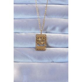 Clariss 316L Altın Renk İşlemeli Yonca Model Vintage Kolye