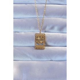 Clariss 316L Altın Renk İşlemeli Yonca Model Vintage Kolye