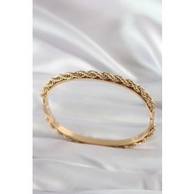 Clariss 316L Burgu Zincir Model Çelik Gold Renk Kadın Kelepçe