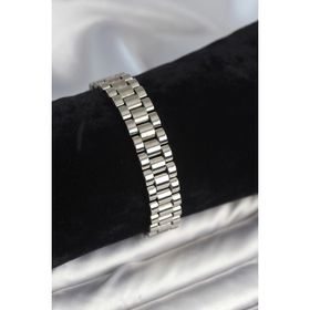Clariss 316L Çelik 12 mm Kalınlıkta Gümüş Renkli Erkek Bileklik