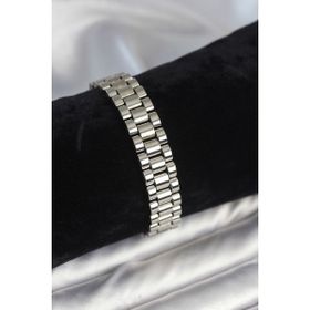 Clariss 316L Çelik 12 mm Kalınlıkta Gümüş Renkli Erkek Bileklik