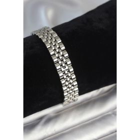 Clariss 316L Çelik 12 mm Kalınlıkta Gümüş Renkli Erkek Bileklik