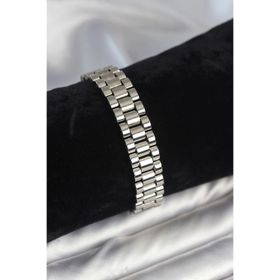 Clariss 316L Çelik 12 mm Kalınlıkta Gümüş Renkli Erkek Bileklik