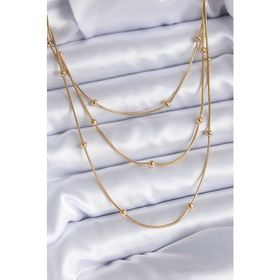 Clariss 316L Çelik Gold Renk 3'lü Minimal Toplu Kadın Kolye