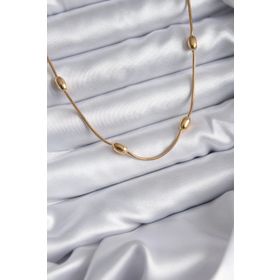 Clariss 316L Çelik Gold Renk Arpa Model Kadın Kolye
