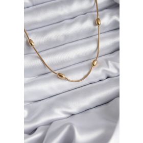 Clariss 316L Çelik Gold Renk Arpa Model Kadın Kolye