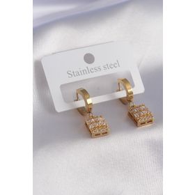 Clariss 316L Çelik Gold Renk Baget Kadın Küpe