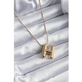 Clariss 316L Çelik Gold Renk Bubble H Harf Model Kadın Kolye