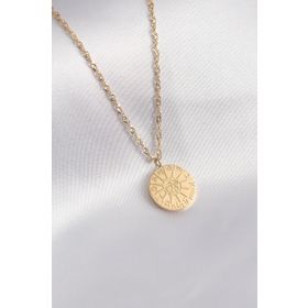 Clariss 316L Çelik Gold Renk Burçlar İşleme Kadın Kolye