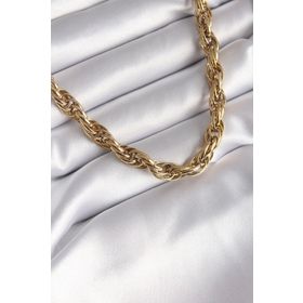 Clariss 316L Çelik Gold Renk Burgu Zincir Model Kadın Kolye