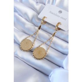 Clariss 316L Çelik Gold Renk Çeyrek Model Kadın Küpe