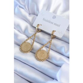 Clariss 316L Çelik Gold Renk Çeyrek Model Kadın Küpe