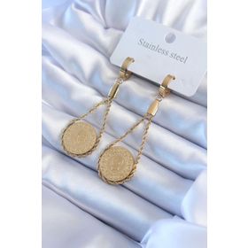 Clariss 316L Çelik Gold Renk Çeyrek Model Kadın Küpe