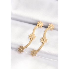 Clariss 316L Çelik Gold Renk İtalyan Zincir Papatya Küpe