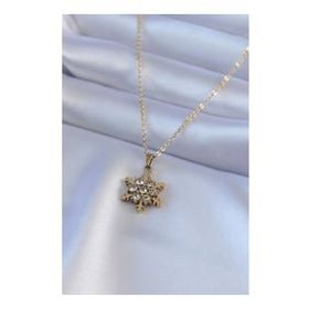 Clariss 316L Çelik Gold Renk Kar Tanesi Model Zirkon Taşlı Kadın Kolye