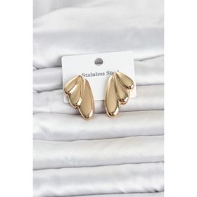 Clariss 316L Çelik Gold Renk Kare Vintage Kadın Küpe