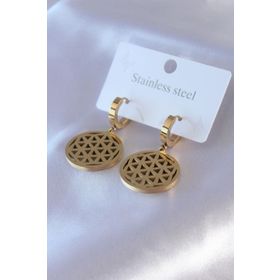 Clariss 316L Çelik Gold Renk Lotus Model Kadın Küpe