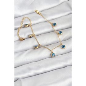 Clariss 316L Çelik Gold Renk Minimal Nazar Model Kadın Bileklik